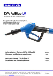 Elaflex ZVA AdBlue LV Montage- Und Bedienungsanleitung