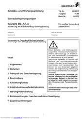 Allweiler SN...AR..U Serie Betriebs- Und Wartungsanleitung