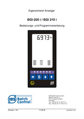 IBS BatchControl BGI-200 i Bedienungs- Und Programmieranleitung