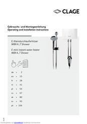 clage MBX 7 Shower Gebrauchs- Und Montageanleitung