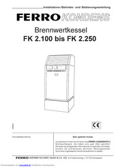 Ferro FK 2.100 M Installations-/Betriebs- Und Bedienungsanleitung