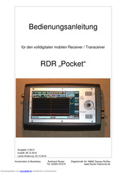 Reuter-Elektronik RDR Pocket Bedienungsanleitung