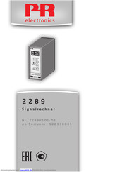 PR electronics 2289 Bedienungsanleitung