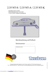 Nussbaum 2.35 NT-S Betriebsanleitung Und Prüfbuch