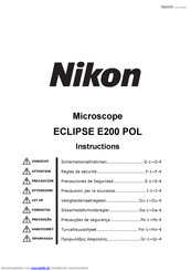 Nikon ECLIPSE E200 POL Anleitung