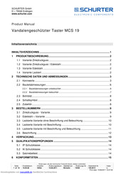 SCHURTER MCS 19 Produkthandbuch