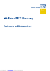Winkhaus SR.ST.DIBT Bedienungs- Und Einbauanleitung