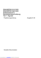 Siemens SINUMERIK 820 GA3 serie Projektierungsanleitung