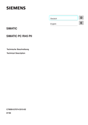 Siemens SIMATIC PC RI45 PII Technische Beschreibung