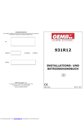 Gemini 931R12 Installations- Und Betriebshandbuch