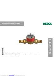 Resol V40 Bedienungsanleitung