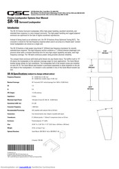 Qsc SR-18 Benutzerhandbuch