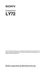 Sony LY72 Bedienungsanleitung