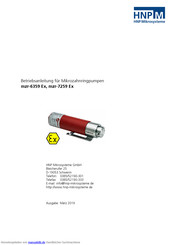 HNP Mikrosysteme mzr-7259 Ex Betriebsanleitung