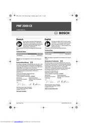 Bosch PMF 2000 CE Bedienungsanleitung