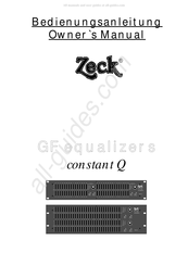 Zeck constant Q GF 215 Bedienungsanleitung