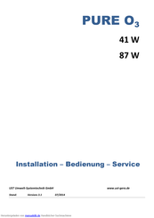 UST PURE O3 41 W Installation / Bedienung / Service