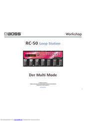 Boss RC-50 Loop Station Workshop Handbuch