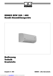 REMKO RXW 480 Bedienungsanleitung