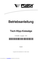 Posch TWE 5 Betriebsanleitung