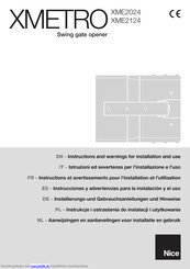 Nice XMETRO XME2124 Installierungs-Und Gebrauchsanleitungen Und Hinweise