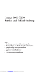 Lenovo 3000 N100 Service Und Fehlerbehebung
