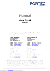 Fortec KBox B-101 Benutzerhandbuch