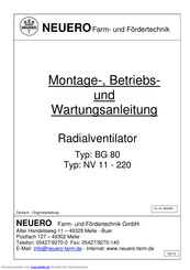 NEUERO NV 185 Montage-, Betriebs- Und Wartungsanleitung