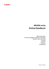 Canon MG2900 SERIE Handbuch