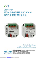 Elsner Elektronik KNX S-B4T-UP 230 V Technische Daten Und Installationshinweise