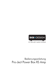 Pro-Ject Audio Systems Pro-Ject Amp Box RS Bedienungsanleitung