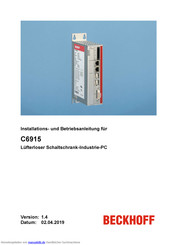 Beckhoff C6915 Installation Und Betriebsanleitung