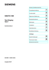 Siemens SIMATIC TD17 Gerätehandbuch