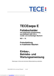 TECE TECEsepa E Einbau-,  Betriebs- Und  Wartungsanweisung