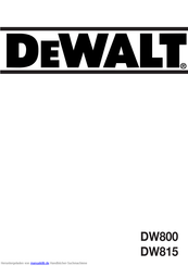 DeWalt DW800 Bedienungsanleitung