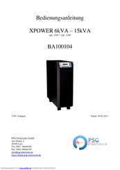 PSG Elektronik XPower 80 Bedienungsanleitung