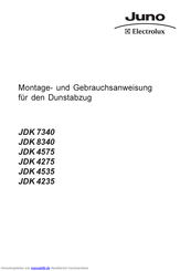 JUNO JDK 8340 Montage- Und Gebrauchsanweisung