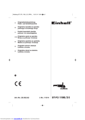 EINHELL BT-PO1100/2 E Originalbetriebsanleitung