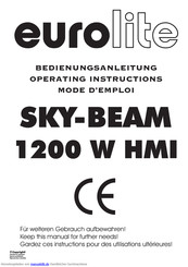 EuroLite SKY-BEAM 1200 W HMI Bedienungsanleitung
