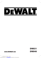DeWalt DW831 Übersetzt Von Den Originalanweisungen