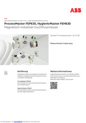 Abb HygienicMaster FEH630 Inbetriebnahmeanleitung