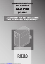 Riello ALU 450 PRO power Anleitungen Für Den Installateur Und Technischen Kundenservice