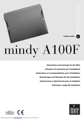 Nice mindy A100F Anweisungen Und Hinweise Für Den Installateur