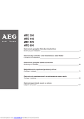 AEG MTE 440 Bedienung Und Installation