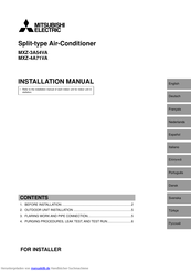 Mitsubishi Electric MXZ-3A54VA Installationsanleitung