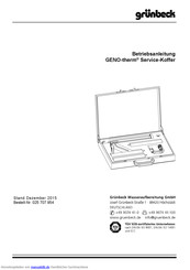 Grunbeck GENO-therm Service-Koffer Betriebsanleitung