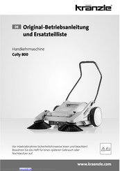 Kranzle Colly 800 Originalbetriebsanleitung Und Ersatzteilliste