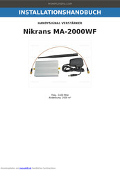 Nikrans MA-2000WF Installationshandbuch
