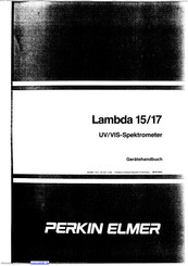 Perkin-Elmer Lambda 17 Gerätehandbuch