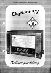 Telefunken Rhythmus 52 Bedienungsanleitung